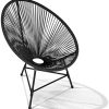 51SxZQOnApL._AC_.jpg IDMarket - Lot de 2 fauteuils de Jardin Izmir Noirs Design Oeuf avec Cordage Plastique