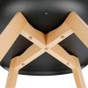 Lot de 4 Chaises de Salle Manger Scandinave, Siège en Plastique PP et Pieds en Bois de Hêtre, Chaises de Salle à Manger Moderne pour Cuisine, Salle à Manger, Salon (Noir, 4)