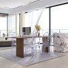 Chaise Transparente Lot de 6 Chaises de Salle à Manger Chaise Ghost Chaise Polycarbonate Transparent Chaise Violet Clair Non empilable Amovible