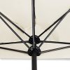 51XKn-2ImHL._AC_.jpg Demi-Parasol Ø 2,7 m Kingsleeve Hydrofuge Protection UV 50+ crème avec manivelle et Passage d'air sur Partie supérieure terrasse Balcon Jardin