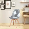 51Y8VjA9sfL._AC_.jpg Injoy Life Lot de 4 chaises de salle à manger modernes en patchwork avec pieds en bois massif et siège rembourré doux pour cuisine, salon, bureau, noir