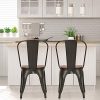 51ZCctV3jhL._AC_.jpg Costway Lot 4 Chaises Salle à Manger Empilable de Style Industriel en Acier Convient pour Bistrot,Cuisine,Bar,Café, Jardin,Balcon 52 x 44 x 84cm (L x l x H) Charge Max. 120kg (Marron)