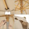 51alm36i0eL._AC_.jpg SONGMICS Parasol 3 m, Ombrelle octogonal, Protection Solaire, Anti-UV, mât et Baleines en Bois, inclinable, sans Socle, pour terrasse, Balcon, Jardin, Taupe GPU32BR