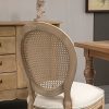 51ehzKfk6nL._AC_.jpg HOMCOM Lot de 2 chaises de Salle à Manger - Chaise de Salon médaillon Style Louis XVI - Bois Massif sculpté, patiné - Dossier cannage - Aspect Lin Beige