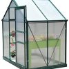 51fbj5kn0jL._AC_.jpg Outsunny Serre de Jardin Aluminium Polycarbonate 2,51 m² dim. 1,9L x 1,32l x 2,01H m Lucarne, Porte coulissante + Fondation Incluse alu. Vert Polycarbonate Transparent