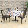 51hIBUaBMIL._AC_.jpg Costway Lot 4 Chaises Salle à Manger Empilable de Style Industriel en Acier Convient pour Bistrot,Cuisine,Bar,Café, Jardin,Balcon 52 x 44 x 84cm (L x l x H) Charge Max. 120kg (Marron)