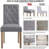 Yaheetech Lot de 2 chaises de Salle à Manger avec Dossier Haut, Pieds en Bois Massif, Assise rembourrée en Lin Gris foncé