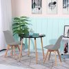 51kZq69wchL._AC_.jpg H.J WeDoo Lot de 4 Chaises Salle à Manger en Chêne, Rembourrée Scandinaves Chaise de Cuisine/Bureau avec Pieds en Bois Massif - Gris