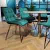 51koi1ARU6L._AC_.jpg Selsey Briare - Lot de 2 chaises Salle à Manger pivotantes - Vert, Matelassées, Base d’Or, Pied en métal - Style Vintage
