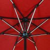 51lwBAs5AdL._AC_.jpg Parasol de Jardin Lumineux Solaire Ø 270 cm - Tube Aluminium 38 MM Noir - Toile parasol en Polyester 180g/m2 UV 50-16 Tubes LED Blanc Chaud - Panneau Solaire 1,8W inclus
