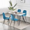 JYMTOM Lot de 4 Chaises en Velours de Salle à Manger avec Pieds en Métal de Style Moderne (Bleu Claire)