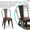 51nPdfnYIxL._AC_.jpg Costway Lot 4 Chaises Salle à Manger Empilable de Style Industriel en Acier Convient pour Bistrot,Cuisine,Bar,Café, Jardin,Balcon 52 x 44 x 84cm (L x l x H) Charge Max. 120kg (Marron)