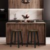 WOLTU Lot de 2 Chaises de Salle à Manger Industrielle Chaises de Cuisine en métal et aggloméré,tabourets pour la Maison et Le Salon,Bois Vintage BH297hov-2