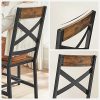 VASAGLE Chaises de Salle à Manger, Lot de 2, Sièges de Cuisine, Cadre en Acier, Ergonomique, Style Industriel, pour Salon, Cuisine, Marron Rustique et Noir LDC094B01