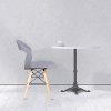51ofQBI-BQL._AC_.jpg Lot de 6 chaises de salle à manger en plastique - Pieds en bois massif - Chaises de salon ergonomiques à dossier ouvert - Chaises de jardin (Gris-B, 6)