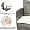 51qBJPy6XeS._AC_.jpg DuraB Ensemble de meubles de balcon en polyrotin pour 2 personnes - 1 table et 2 fauteuils - Résistant aux intempéries - Pour jardin, balcon et terrasse (rotin gris)