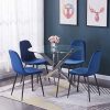 51qSQDYNjJL._AC_.jpg GOLDFAN Chaise en Tissu Lot de 4 Chaises de Cuisine Chaises Salle à Manger Chaises de Salon Chaise en Velours avec Pieds en Métal Bleu