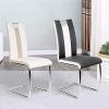 Lot de 6 Chaise de Salle à Manger Chaises de Maison en Forme d'arc à Dossier Unique pour Cuisine/Salle à Manger/Jardin (Noir-Blanc, 6)