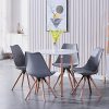 GrandCA HOME Chaises,Lot de 4 Chaises de Salle à Manger Style Nordique avec Pieds en Bois Massif,Chaise de Bureau Chaise de Cuisine Chaise de Salon (Gris)