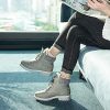 Bottines Femme Plates Hiver Chaussure Chaudes Fourrure PU Cuir Botte Lacets Bottines de Neige Cheville Botte Randonnée Boots Noir Kaki Gris Rose 36-43 EU