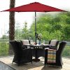 51qxfnFWUPL._AC_.jpg Costway Parasol de Jardin Inclinable Φ 270 CM Patio Pare-Soleil Imperméable avec Toile Polyester et Baleines en Fer Robuste, Base Non Inclus (Rouge Vine)