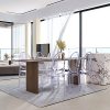 51uivL4pp5L._AC_.jpg Chaise Transparente Lot de 8 Chaises de Salle à Manger Chaise Ghost Chaise Polycarbonate Transparent Chaise Violet Clair Non empilable Amovible