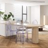 51yUm6Z4t4L._AC_.jpg Chaise Transparente Lot de 8 Chaises de Salle à Manger Chaise Ghost Chaise Polycarbonate Transparent Chaise Violet Clair Non empilable Amovible