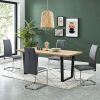 BAÏTA MARA02 Lot de 2 chaises, Simili, Gris, 54x42x101cm