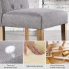 Yaheetech Lot de 2 chaises de Salle à Manger avec Dossier Haut, Pieds en Bois Massif, Assise rembourrée en Lin Gris foncé