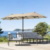 51zhQik36DS._AC_.jpg Parasol de Jardin Ovale XXL 400 x 200 cm - Ouverture/Fermeture Facile avec Manivelle — Pliable - Protège contre les UV - Toile Polyester Haute Densité - Pour Jardin et Terrasse - Beige