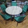 611aEhpqKAL._AC_.jpg Selsey Briare - Lot de 2 chaises Salle à Manger pivotantes - Vert, Matelassées, Base d’Or, Pied en métal - Style Vintage
