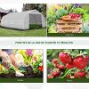 Outsunny Serre Tunnel de Jardin dim. 6L x 3l x 2H m Porte + 8 fenêtres enroulables Acier galvanisé bâche PE Haute densité Blanc