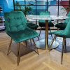 61I4gbeXu-L._AC_.jpg Selsey Briare - Lot de 2 chaises Salle à Manger pivotantes - Vert, Matelassées, Base d’Or, Pied en métal - Style Vintage