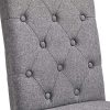 Yaheetech Lot de 2 chaises de Salle à Manger avec Dossier Haut, Pieds en Bois Massif, Assise rembourrée en Lin Gris foncé