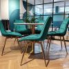 61MTFcqFxVL._AC_.jpg Selsey Briare - Lot de 2 chaises Salle à Manger pivotantes - Vert, Matelassées, Base d’Or, Pied en métal - Style Vintage