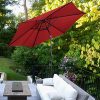 61MwWnMuqUL._AC_.jpg Costway Parasol de Jardin Inclinable Φ 270 CM Patio Pare-Soleil Imperméable avec Toile Polyester et Baleines en Fer Robuste, Base Non Inclus (Rouge Vine)