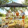 61NyEXT284L._AC_.jpg Kingsleeve Parasol en Bois Anthracite 330 cm Protection UV 50+ Hydrofuge démontable Balcon Jardin terrasse extérieur Pique-Nique Soleil