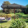 61RI-0Iew5L._AC_.jpg Kingsleeve Parasol en Bois Anthracite 330 cm Protection UV 50+ Hydrofuge démontable Balcon Jardin terrasse extérieur Pique-Nique Soleil