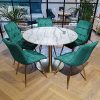 61b6hoY-37L._AC_.jpg Selsey Briare - Lot de 2 chaises Salle à Manger pivotantes - Vert, Matelassées, Base d’Or, Pied en métal - Style Vintage