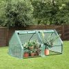 61do27DE9GL._AC_.jpg Outsunny Mini Serre de Jardin Serre à tomates 180L x 90l x 90H cm Acier PE Haute densité 140 g/m² Anti-UV 2 fenêtres avec Zip enroulables Vert