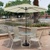 61ffoKfjbJL._AC_.jpg LARS360 Parasol Ø 350 cm beige - Parasol de jardin en polyester imperméable avec manivelle - Protection UV 40+ pour balcon, jardin, terrasse