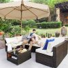 61qWc27t9SL._AC_.jpg SONGMICS Parasol 3 m, Ombrelle octogonal, Protection Solaire, Anti-UV, mât et Baleines en Bois, inclinable, sans Socle, pour terrasse, Balcon, Jardin, Taupe GPU32BR