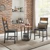 VASAGLE Chaises de Salle à Manger, Lot de 2, Siège de Cuisine, Assise Rembourrée, Cadre en Acier, Ergonomique, Style Industriel, pour Salon, Cuisine, Marron Rustique et Noir LDC095B01
