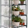 BRAMBLE Serre de Jardin/Balcon avec 4 Étagères Réglables & Bâche BRAMBLE Serre de Jardin/Balcon avec 4 Étagères Réglables & Bâche Robuste - Portable, Solide & Facile à Assembler - 160x69x49cm