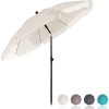 BelleMax Parasol de Jardin Exterieur 240 cm, Crème, Rond, avec BelleMax Parasol de Jardin Exterieur 240 cm, Crème, Rond, avec Manchon de Sol & Tige Rotative & Housse de Protection, pour Marché/Balcon/Plage/Terrasse, Protection Solaire UV50 +