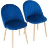 CO-Z 2 Chaises de Salle à Manger en Velours, Chaise CO-Z 2 Chaises de Salle à Manger en Velours, Chaise de Cuisine Rembourrée en Velours, 2 Rétro Chaises en Tissu avec Pieds en Métal, Chaise Rembourré Scandinaves pour Maison Salon Chambre