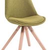 Chaise De Salle A Manger Toulouse en Tissu I Chaise Chaise De Salle A Manger Toulouse en Tissu I Chaise Visiteur Style Scandinave avec Dossier Et Assise Rembourrés I Piètement Bois Rond, Couleur:Vert, Couleur du Cadre:Natura
