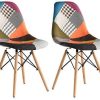 Chaises de Salle à Manger Ensemble de 2 x comptoirs Lounge de Loisirs Chaises de Coin de Salon Chaises Multicolur Chaises de réception en Lin et Tissu avec Dossier Soft Cushion (2color)