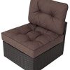 Coussin de jardin, pour chaise, fauteuil rotin, fauteuil jardin, coussin Coussin de jardin, pour chaise, fauteuil rotin, fauteuil jardin, coussin fauteuil rotin, coussin fauteuil jardin - Taille M, 50 x 50 x 40 cm – Marron