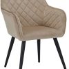 DUHOME Chaise Salle à Manger en Tissu (Velours) Design Retro DUHOME Chaise Salle à Manger en Tissu (Velours) Design Retro Fauteuil avec Pieds en Metal sélection de Couleur 8058, Couleur:Beige, matière:Velours